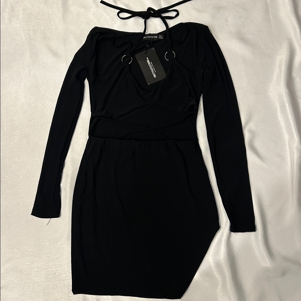 PrettyLittleThing Black Long Sleeve Dress - Picture 3 of 4